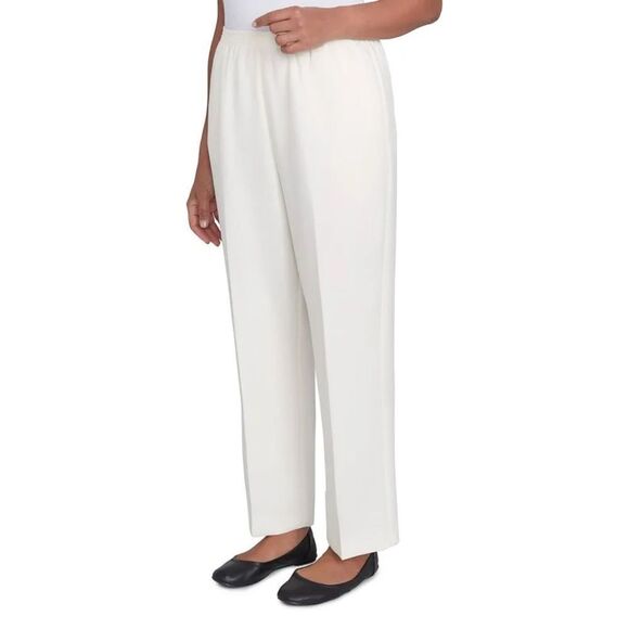 Alfred Dunner Women's Plus Size Straight-Leg Pants White Size 20W - Picture 3 of 6